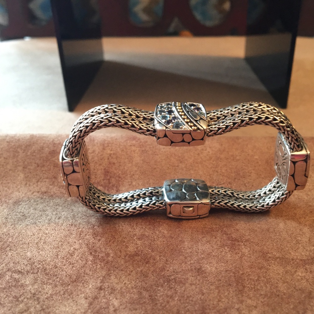 JOHN HARDY PRE-LOVED AUTHENTIC STERLING SILVER/18K YELLOW GOLD LAVAFIRE SEA … - Picture 4 of 17